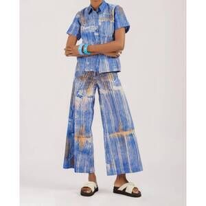 NEW BUSAYO boye button up top in blue multi